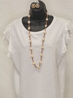 Vintage  Shell Necklace & Earrings Set [Product type]